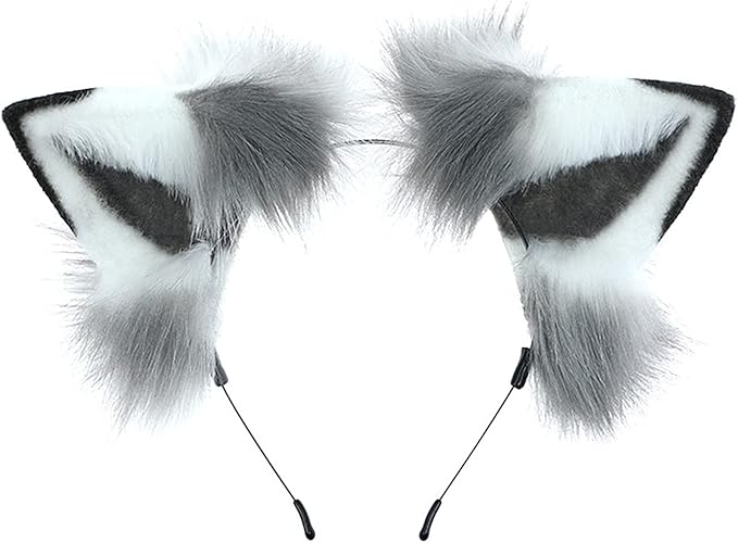 Faylay Women Dog Ear Headband Furry Animal Ear Hair Accessories