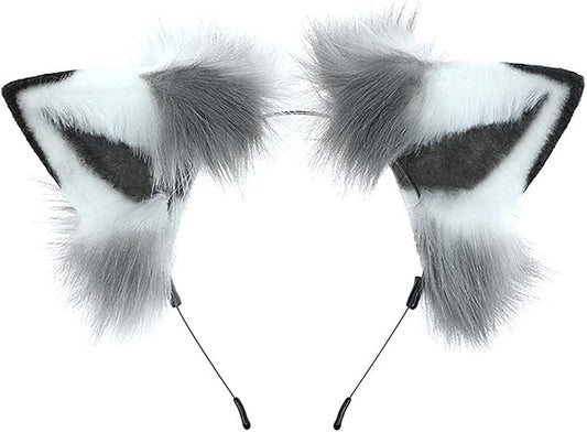 Faylay Women Dog Ear Headband Furry Animal Ear Hair Accessories