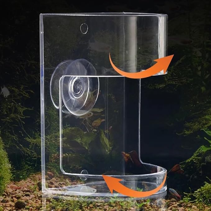 Fish Feeder Oval Back Flat Automatic Feeders Reduced Filter Clogging Tank Suitable for All Kinds of Food Tank Accessories
