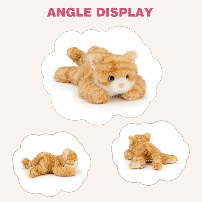 PEACH CAT Cat Stuffed Animal Cute Plushies Small Plush Toys Gifts for Kids Orange