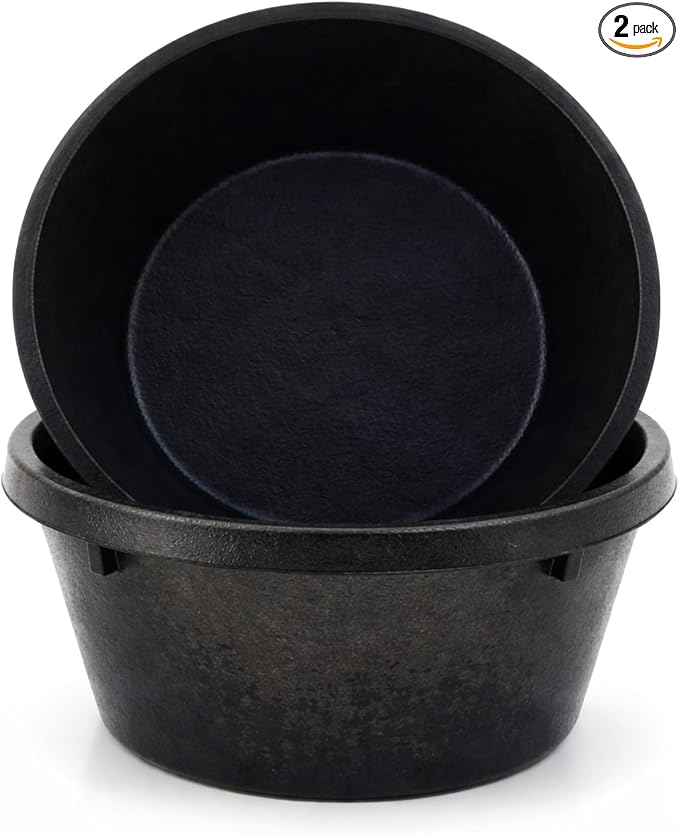 Sadnyy 2 Pcs Rubber Feed Pan Utility Horse Feed Bucket Rubber Bowl Chicken Dust Bath Container Horse Feeder for Goats Livestock Animal Feeding Cats Dogs Pigs (1.06 Quart/ 0.26 Gallon)