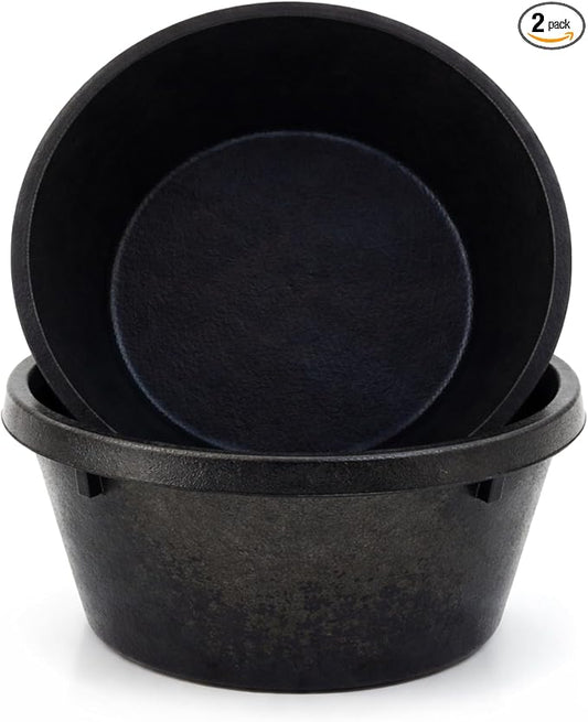 Sadnyy 2 Pcs Rubber Feed Pan Utility Horse Feed Bucket Rubber Bowl Chicken Dust Bath Container Horse Feeder for Goats Livestock Animal Feeding Cats Dogs Pigs (1.06 Quart/ 0.26 Gallon)