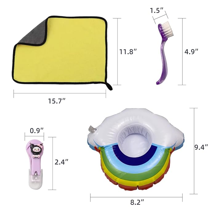 Hedgehog Bath Supplies Kit Hedgehog Bath Set Include Foldable Hedgehog Bathtub Cleaning Brush Nail Clippers Swimming Ring Towel for Small Animal