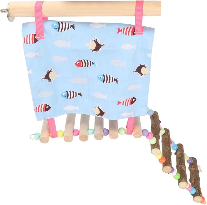 Semme Colorful Pet Hammock Tent with Ladder for Small Animals Like Parrots Hamsters and Golden Bears and Safe Hanging