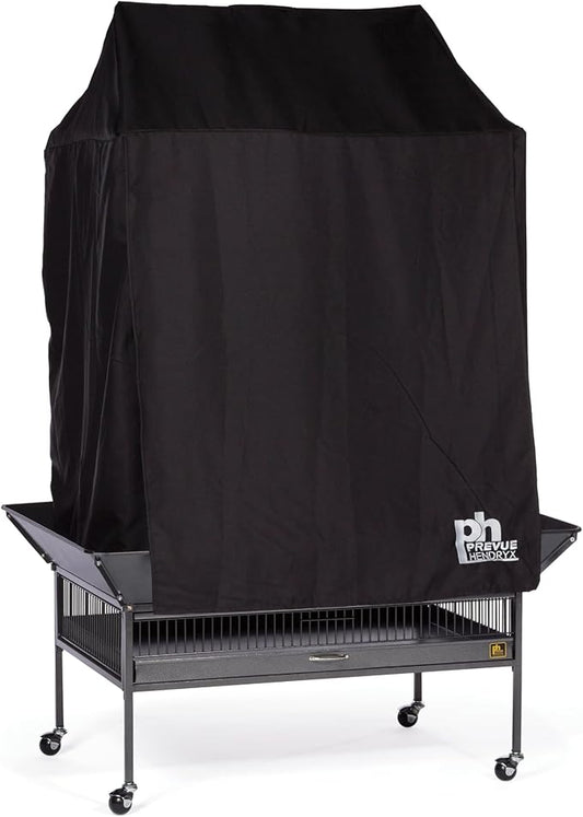 Prevue Pet Products Large Bird Cage Cover - Good Night Cage Cover, Bird Accessories, Blocks Light, Breathable Nylon Fabric, Fits a Variety of Cage Sizes - Black, Size Large