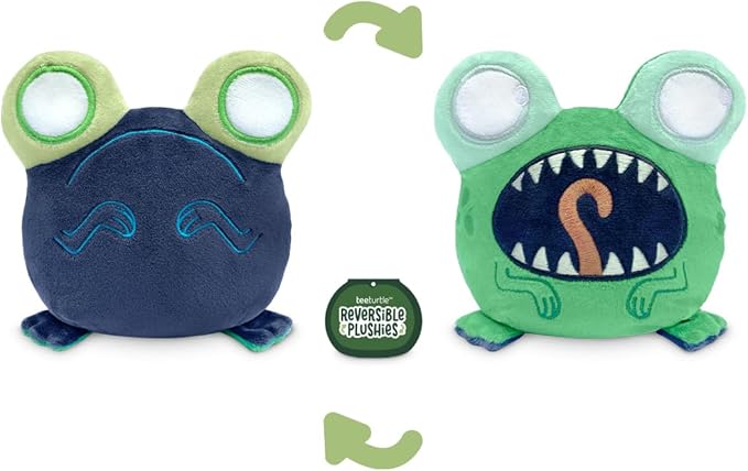 TeeTurtle Twisted Cryptids Loveland Frog Reversible Plushie 4" - Cute Kawaii Soft Stuffed Animal