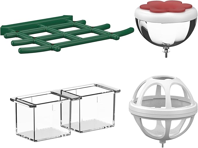 Bird Feeder with Camera Accessories, Include 1 Bird Perch, 1 Mini Hummingbird Feeder, 1 Suet Ball Feeder and 1 Water Box, Fit G02 Bird Camera Feeder