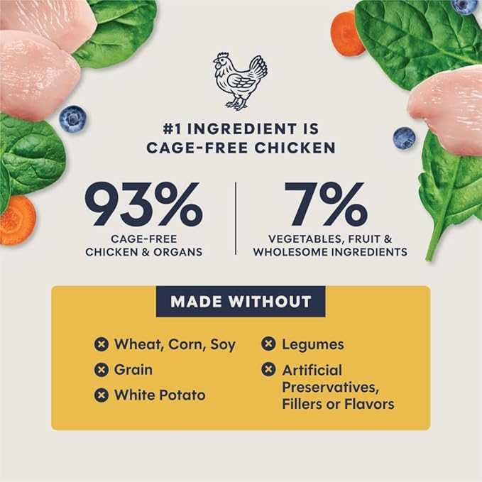Instinct FreshDried Pates, Freeze Dried Cat Food, Grain Free - Cage-Free Chicken Entrée, 3 oz. Bag