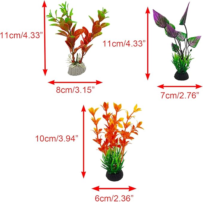 8PCS Aquarium Castle Decor, Resin Fish Tank Accessories with Artificial Plants for Saltwater Aquariums, Small Fish Tank Decor