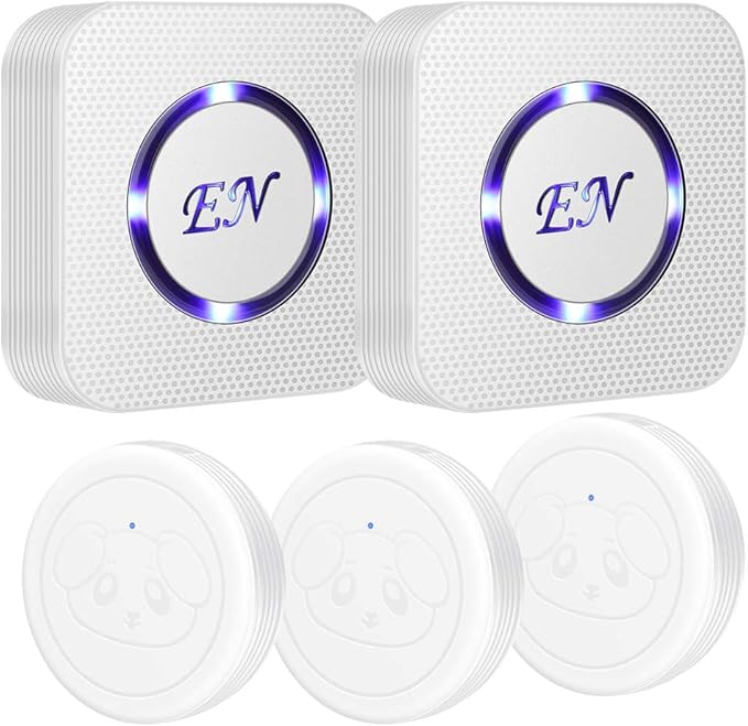Dog Door Bell,Smart Dog Bells to Go Outside,Doorbell for Potty Training,Communication Bell for Puppies with 3 Waterproof Touch Buttons & 2 Receiver