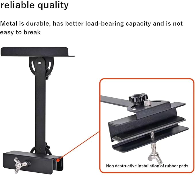 Aquarium Light Riser (2pcs) - for Straight-Edge Lidless Tanks, Max 1.18" Glass+Trim, Fits ≤4.9" Wide Lights, 0-6.5" Height Adjustable