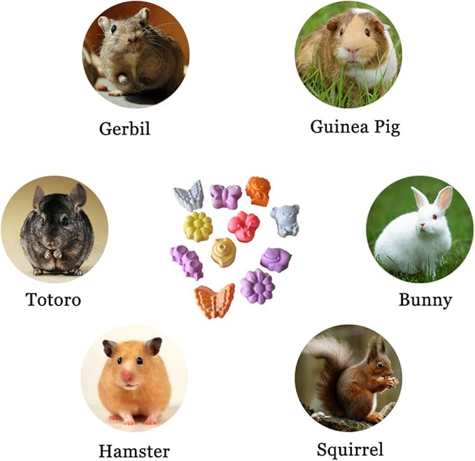 Hamiledyi 10 Pieces Hamster Teeth Grinding Lava Block Calcium Stone Chew Toys for Chinchillas Rabbits Gerbil Guinea Pig Syrian Hamster Squirrel Ferret