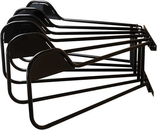 EASY-UP Mounted Blanket Pad Rack | Organize and Dry Horse Gear | Ideal for Narrow Spaces | Holds 6 Hanging Arms | Swivel Arms for Spacing | Color Black