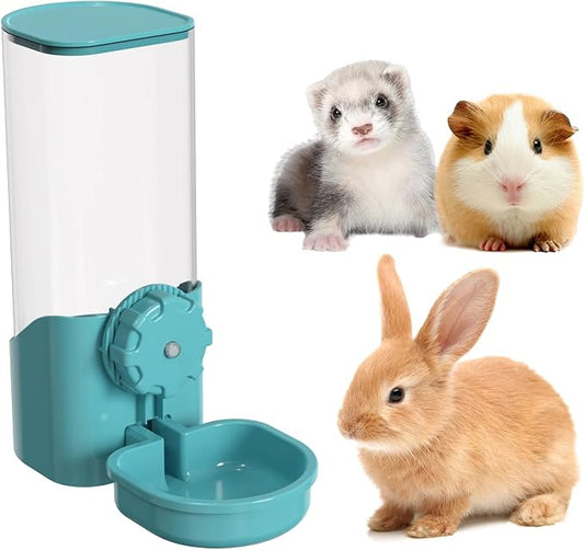 Rabbit Water Bottle for Cage Crate, 29oz No Drip Hanging Automatic Pet Water Dispenser for Small Animal Guinea Pig Bunny Chinchilla Ferret Hedgehog Puppy Cat (Blue)