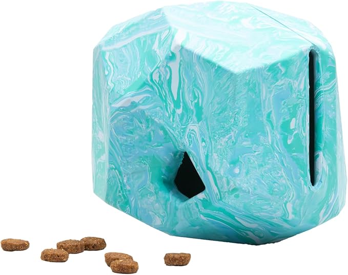 Ruffwear, Gnawt-a-Rock – Durable Interactive Dog Toy, Treat Dispensing, Made from Natural Latex Rubber, Perfect for Power Chewers, Glacial Blue