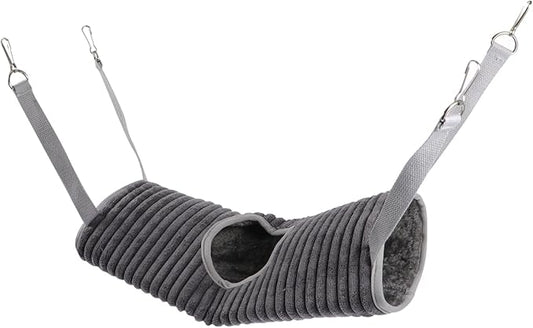 Generic Cozy Small Animals Hanging Hammock Fleece Tunnel Bed for Ferrets Hamsters Rats Guinea Pigs Warm Soft Plush Sleeping Hideout