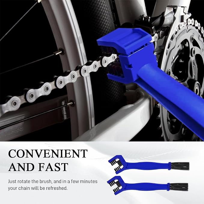 2 PCS Bike or Motorcycle Chain Washer, Motorcycle Chain Cleaning Kit, Motorbike Gear Dirt Stain Cleaning Brush, Bicycle Washer Cleaner Brush Tool for Bicycle Mountain Bike (Blue, 2PCS)