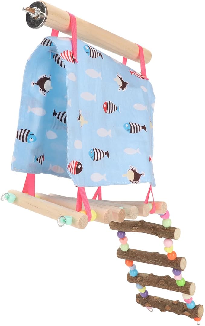 Semme Colorful Pet Hammock Tent with Ladder for Small Animals Like Parrots Hamsters and Golden Bears and Safe Hanging