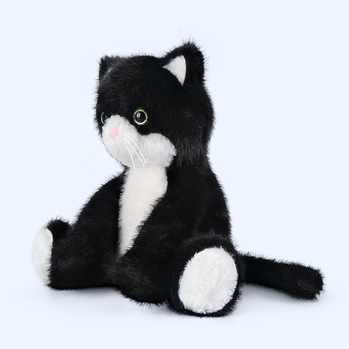 SuzziPals Heatable & Coolable Black and White Cat Stuffed Animal, Cat Heating Pad Microwavable for Soothing & Relaxation, Lavender Scented Tuxedo Cat Plush Toy for Stress Relief, Cat Toys for Kids