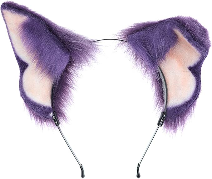 Faylay Women Dog Ear Headband Furry Animal Ear Hair Accessories