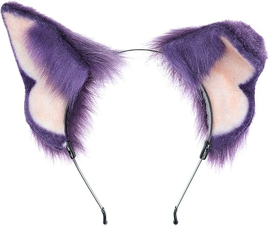 Faylay Women Dog Ear Headband Furry Animal Ear Hair Accessories