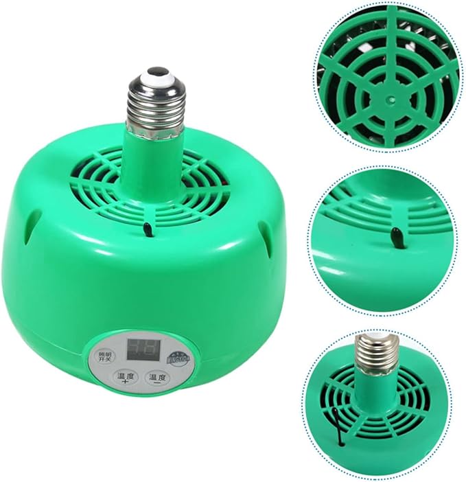 1pc Heating Lamp for Chickens Temperature Heater Fan with Heat Emitter Durable Breeding Light for Reptiles and Birds Flame-Retardant Design Led Warm Lighting