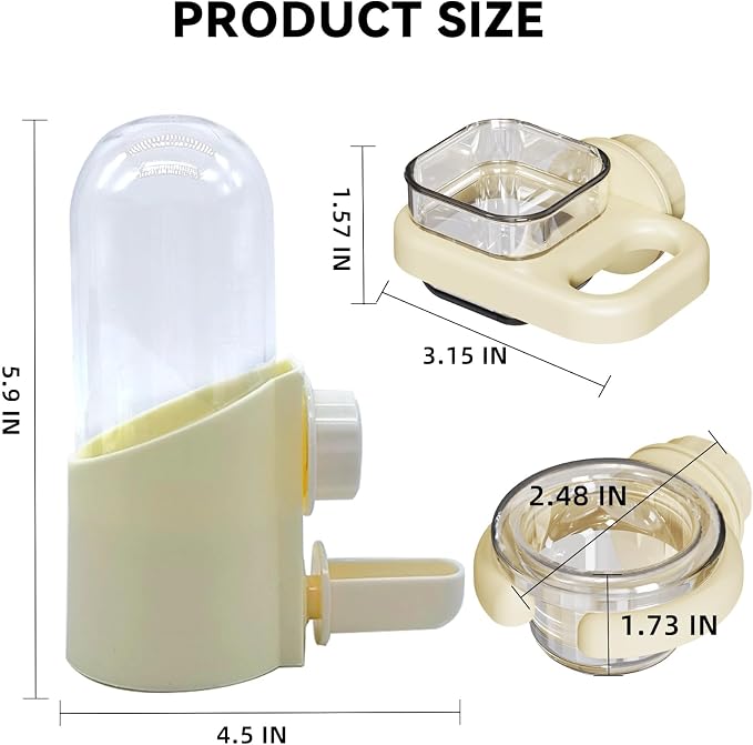 Bird Water Dispenser Automatic Bird Feeder for Cage Set, No Mess Parakeet Water Food Dispenser for Parrots Cockatiels Finches Budgies (3PCS, Yellow)