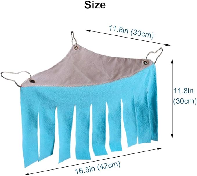RIOUSSI Guinea Pig Hideout Hideaway Corner Fleece Toys Cage Accessories with Reversible Sides. Black Leaves, Triangle