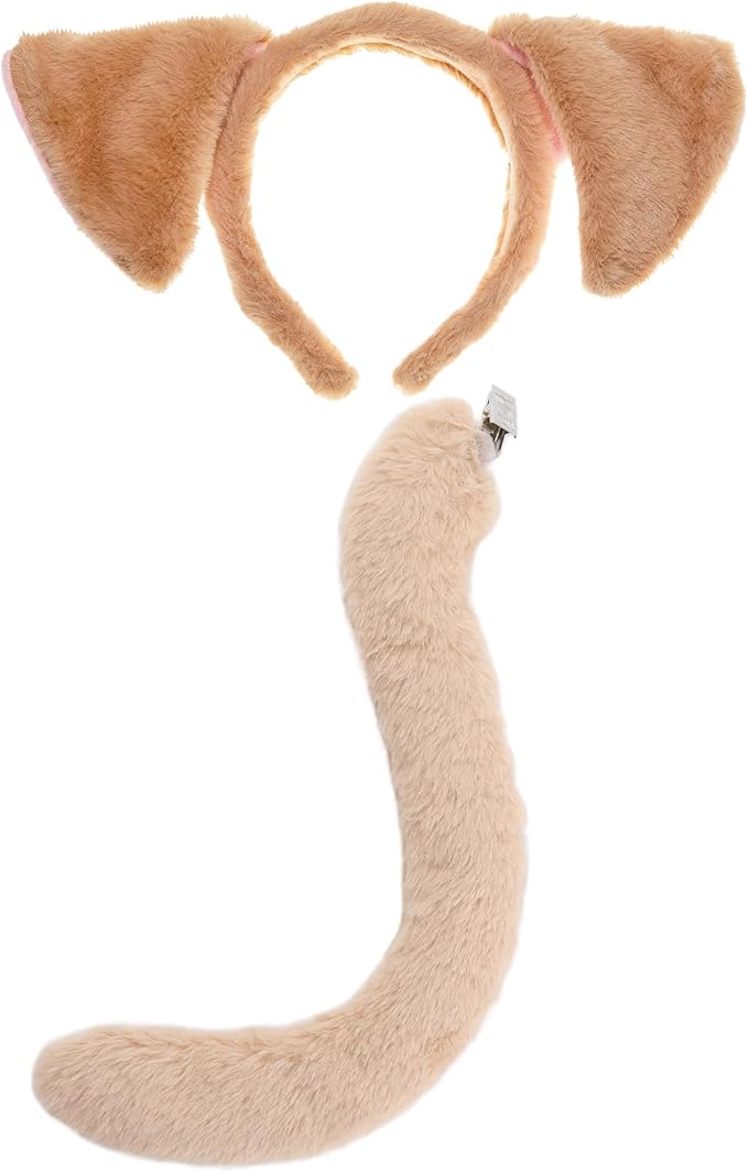 CHEU Puppy dog ears headband and tail costume