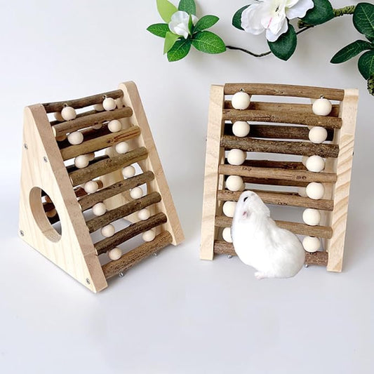 Hamster Playground Bridge Hideout, Small Rodent Habitats House Bed Hut, Cage Accessories for Gerbils Rat Mice