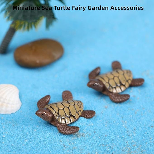 Miniature Sea Turtle Figurine, Mini Sea Turtle Fairy Garden Accessoriesfor Fish Tank Decoration, Succulent Planter, Micro Landscape, Fairy Garden Decor, Cake Toppers, Fish Tank Decoration