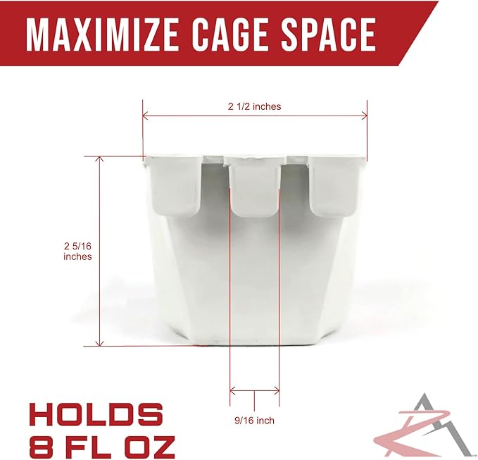 The ROP Shop | 20-Pack - Gray Cage Cups for Feed & Water for Poultry, Ducks, Birds, Hamsters