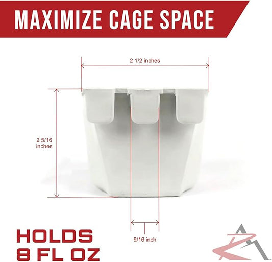 The ROP Shop | 20-Pack - Gray Cage Cups for Feed & Water for Poultry, Ducks, Birds, Hamsters