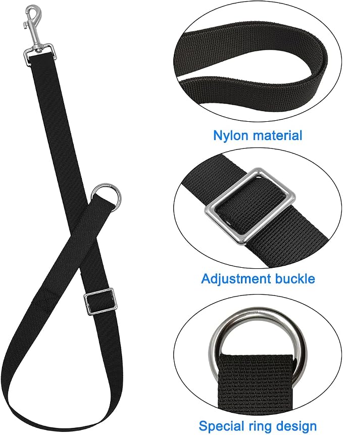 2 Pcs Horse Bucket Strap Hangers,Horse Suppliers Adjustable Nylon Straps for Hay Bag Nets, Outdoor Feeders Heavy Duty Horse Water Feed, Hanging-Pratical and Easy Use(Black)