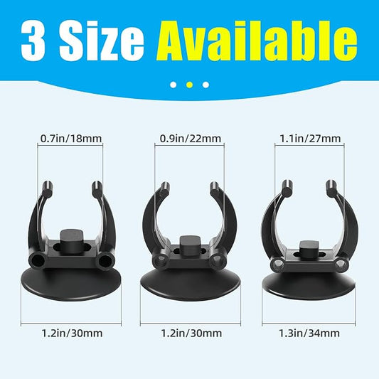 AQUANEAT 12 Pack Aquarium Suction Cups with Clip Black,for 1.1" Aquarium Heater and Submersible Light, Tubing Hose, Plant Fish Tank