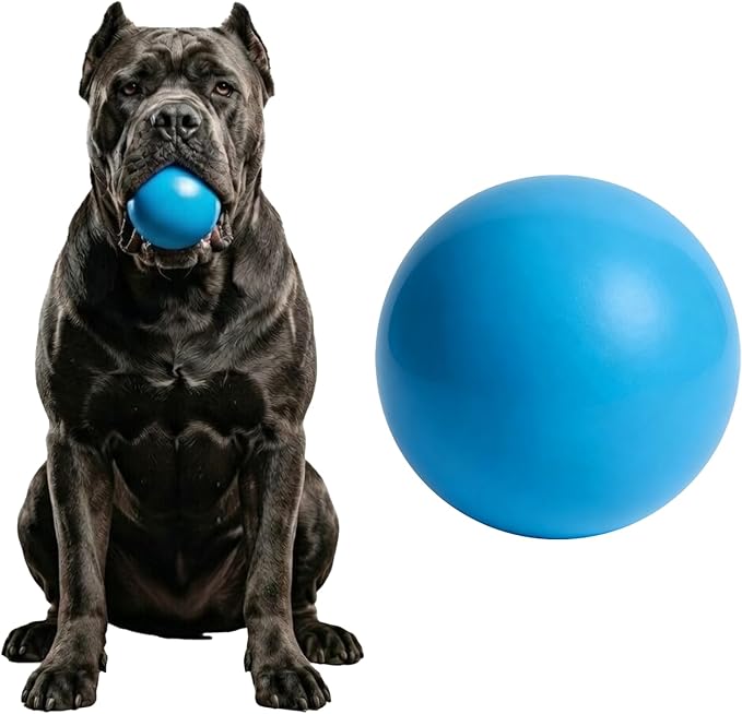 Solid Rubber Dog Ball for Large Medium Dogs - 2.8" Heavy Duty Indestructible Outdoor Fetch Toy for Training - Bouncy 100% Natural Rubber Ball for Aggressive Chewers, Durable Tough Yet Soft