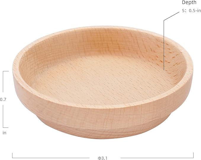 Niteangel Wooden Hamster Feeding Bowl - Small Animal Food Dish for Dwarf Syrian Hamsters Gerbils Mice Degus or Other Similar-Sized Small Pets (No Pattern, for Dwarf)