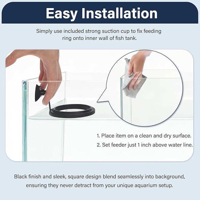 Aquarium Feeding Ring Small Round Floating Fish Food Feeder Food Holder with Suction Cup for Betta Goldfish Guppy Turtle Tank Accessries (1Pack)