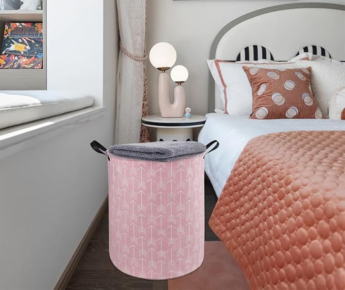 Kids Laundry Hamper Storage Basket Laundry Organizer Hamper Storage Bins Clothes Box Nursery Hamper Gift Basket with Handles (Arrow)