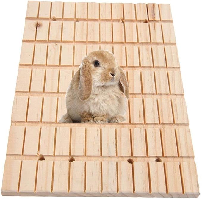 Litewoo Rabbit Scratch Board Claws and Teeth Care Wooden Chew Toys Bunny Chinchilla Guinea Pig Rabbit Antiskid Edible Natural Wood Pad
