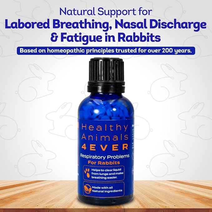 HealthyAnimals4Ever HA4E - Rabbit Respiratory Treatment - Support for Snuffles, URI & Breathing Relief - Preventive Care - Natural Homeopathic Tablets - 300 Count