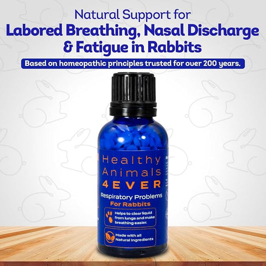 HealthyAnimals4Ever HA4E - Rabbit Respiratory Treatment - Support for Snuffles, URI & Breathing Relief - Preventive Care - Natural Homeopathic Tablets - 300 Count