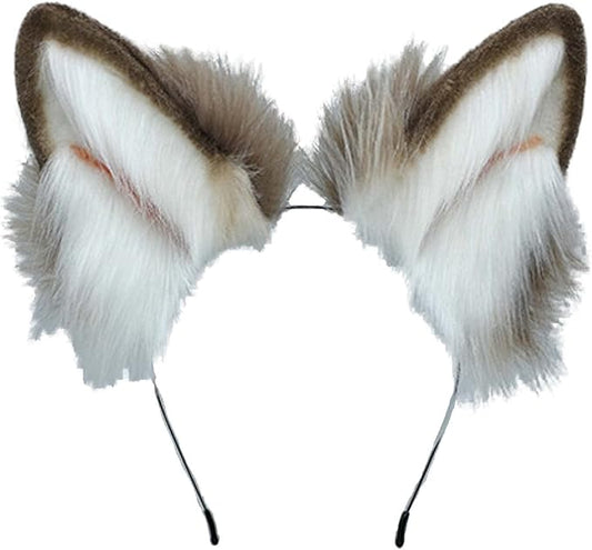 Faylay Women Dog Ear Headband Furry Animal Ear Hair Accessories