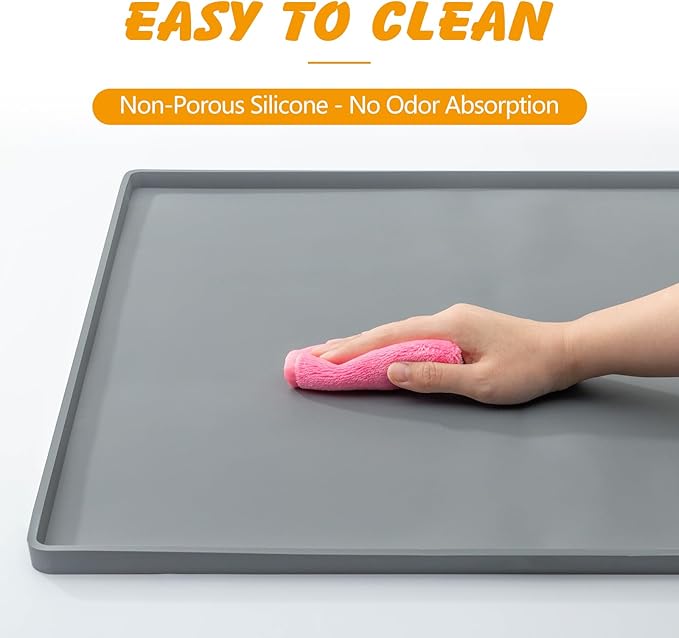 ondware Silicone Dog Pee Pad Holder for Standard 27x27 in Pads, Non-Slip Leak-Proof Puppy Pad Tray, Portable Puppy Training Mat with Raised Edges for Floor Protection, Easy to Clean