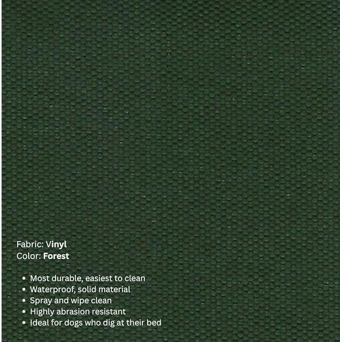 Kuranda Chewproof Elevated Dog Bed - Silver Aluminum - 50" x 36" - Heavy Duty Vinyl - Forest