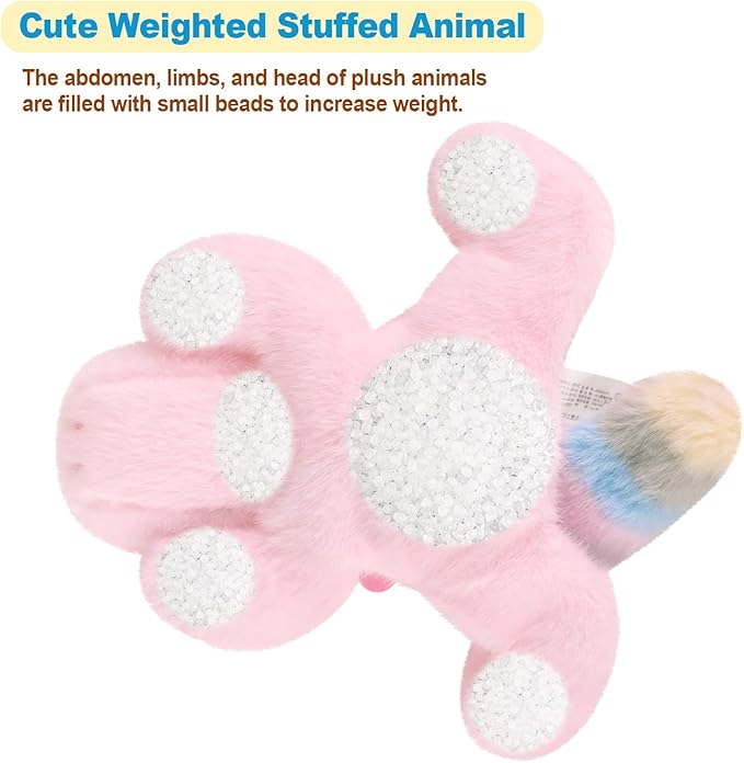 Ditucu Cute Palm-Sized Unicorn Stuffed Animal Soft Capibara Plush Doll Small Plushies Toys Gifts for Kids Pink 7.8 inch