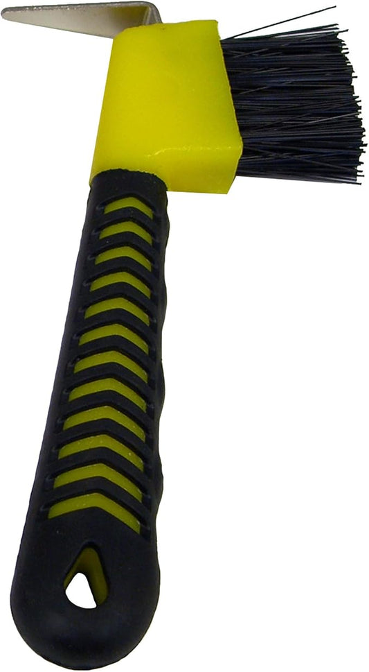 Intrepid International Rubber Handle Hoof Pick w/Brush for Horses, Hoof Pick for Easy Horse Hoof Cleaning, Horse Grooming Supplies