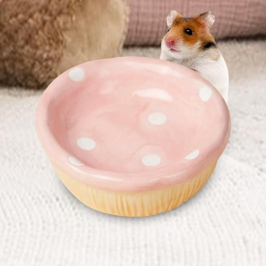 Hamster Ceramic Bowl,Small Animal Feeding Dish,Feeding Bowl,Guinea Pig Bowl,Mushroom Water Bowl for Gerbils Ferret Chinchilla, Mushroom