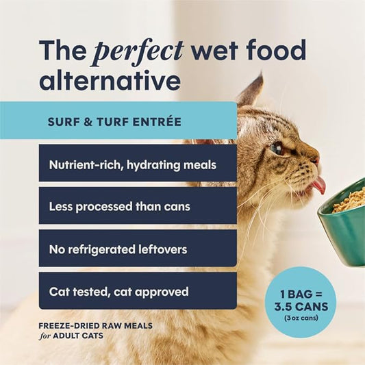 Instinct FreshDried Pates, Freeze Dried Cat Food, Grain Free - Surf & Turf Entrée, 3 oz. Bag