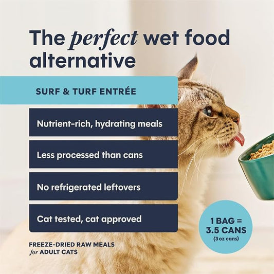 Instinct FreshDried Pates, Freeze Dried Cat Food, Grain Free - Surf & Turf Entrée, 3 oz. Bag (Pack of 2)